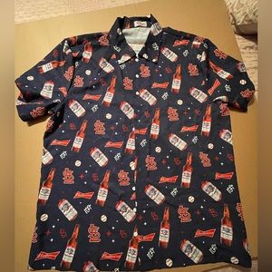 St. Louis Cardinals Budweiser Print Limited Edition Button Down Shirt‎ XL